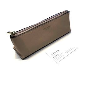Latte saffiano leather pencil or brush case